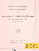 Brown & Sharpe-Brown & Sharpe No. 10 & 12, Plain Grinding, Operations Maint & Parts Manual 1945-6\" x 18\"-6\" x 30\"-No. 10-No. 12-01